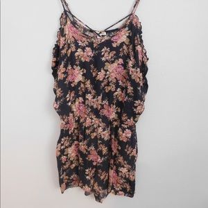 floral cold shoulder romper